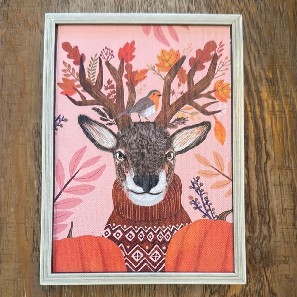 Deer in Sweater Framed Art